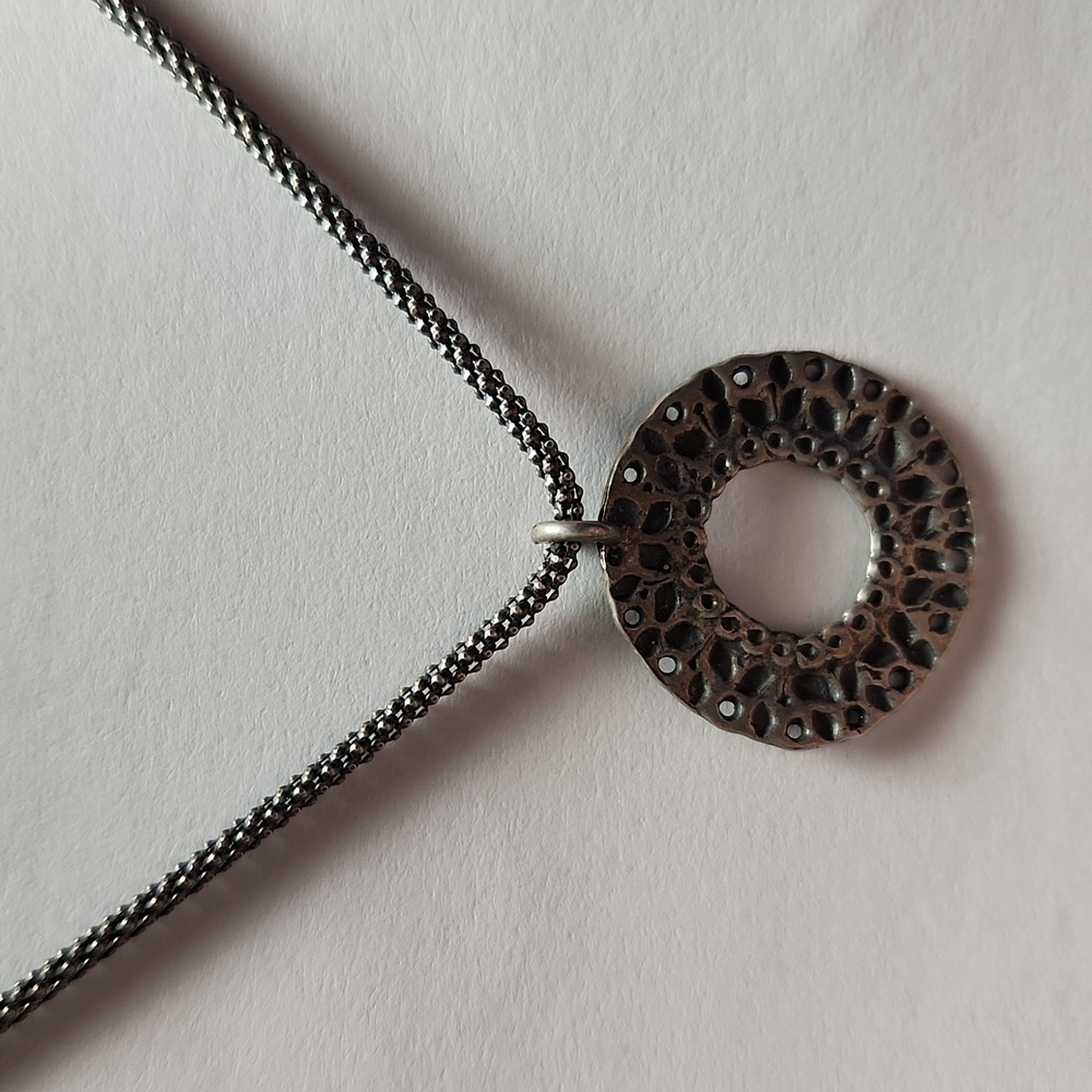Silpada Silver Circle Pendant Necklace .925 Sterling